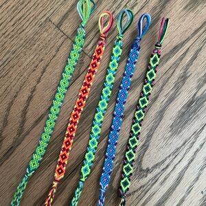 Set of 5 Embroidery Thread Bracelets